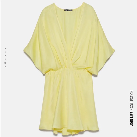 Zara Dresses Zara Yellow Satin Dress Poshmark
